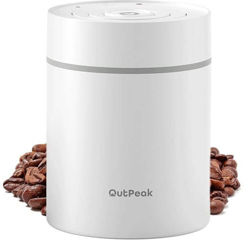 Neo 2024 Kilo Auto Vacuum Coffee Canister, 1.5L Capacity for 17.6oz of Coffee Beans, One-Button Operation, Stainless Steel Coffee Storage Container for Home Barista, Gifting (Large, Pearl White)