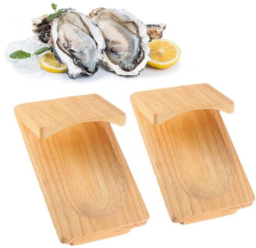 Oyster Shucking Clamp,Oyster Knife Shucker Set,Oyster Shucking Clamp Seafood Tools,Handguard Seafood Wood Shucking Clamp Oyster Shucking Protector Wood Oyster Shucking Clip Bamboo Tray Shelling