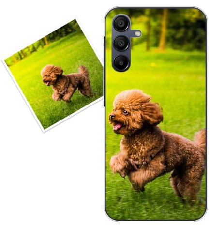 KARTXITAI personalisierte Handyhülle Kompatibel mit Samsung Galaxy A15,hülle selber gestalten-case personalisiert mit Foto,Bildern,oder Text selbst gestalten + 1 x Handykette Universal