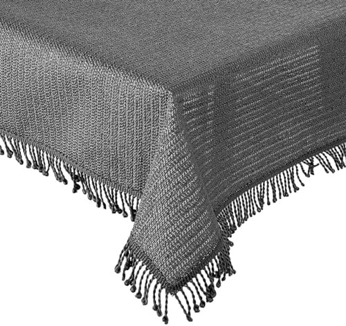 Tischdecke Gartentischdecke oval Weichschaum rutschfest Outdoor PVC wetterfest Terrasse Balkon (Anthrazit, 160x220 cm oval)