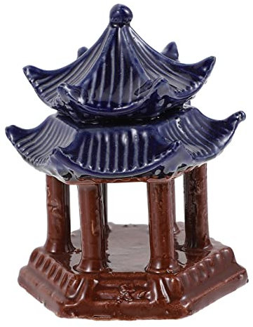 BESPORTBLE Pavillon Aus Keramik Aquariendekor Dekoration Aquarium Deko Asiatisch Asiatisches Dekor Antikes Dekor Tischzubehör Gartenhühner-Ornamente Figur Heim Chinesischer Stil Produkte