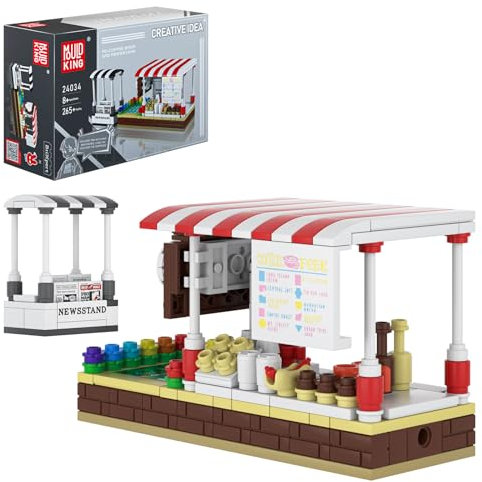 Mould King Kreatives 24034 Coffee Haus Klemmbausteine Mini Blocks Shop Bauspielzeug MOC Bausteine DIY Simulation Architektur Street View Kompatibel Mit Andere Marke(265 Teile)