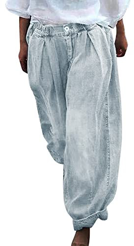 The Deal Damen Hosen Strickhose Damen Winter Linen Pants Women High Waist Prime Deal Days 2024 Jeans Mit Gummibund Herren Stoffhose Kurz Damen Baggy Hose Herren 2000Er