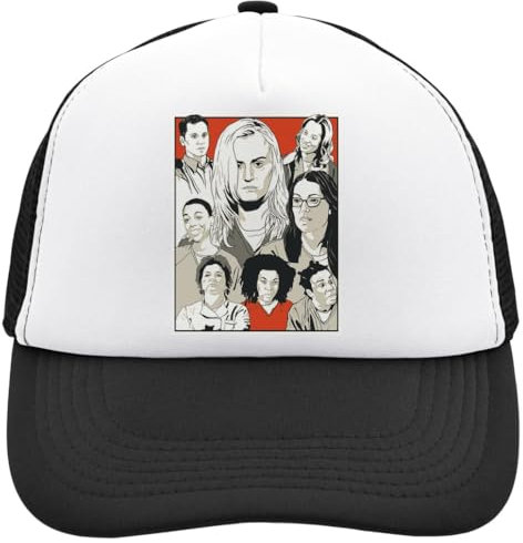Functon+ Prison Sisters Trucker-Kappe mit Netzrücken, verstellbar, Snapback-Hut, Casu, Weiß, Schwarz , Einheitsgröße