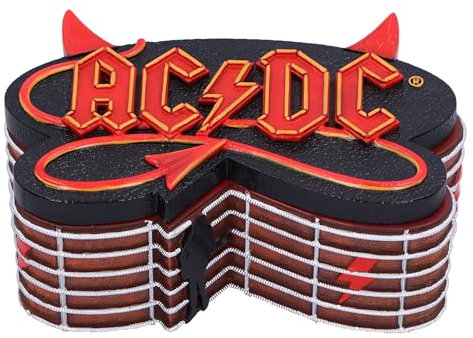Nemesis Now ACDC Box, Resin, Braun, Offiziell lizenzierte ACDC Merchandise, ACDC Schmuck/Zubehörbox, ikonisches ACDC Logo, Rockband Geschenk, gegossen aus feinstem Harz, fachmännisch handbemalt