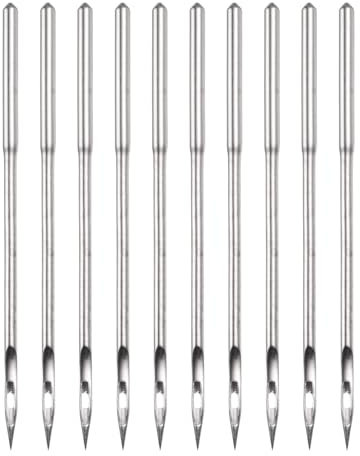 sourcing map 10pcs Leather Canvas Sewing Awl Needles Round Hole, Hand Sewing Stitching Awl Replacement Needles Tool for Leather Crafting, Shoe Repairing, Heavy Fabrics