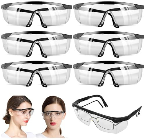 Kigniote 6 piezas Gafas Trabajo Gafas Protectoras Transparentes Gafas de Seguridad Trabajo Gafas Seguridad Gafas de Proteccion-Antivaho/Antipolvo/Antiarañazos