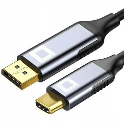 Co2 USB-C auf DisplayPort DP 8K/60Hz, 4K/120Hz, Full HD, Plug & Play, Dynamic HDR, Einwegadapter, Aluminium Space Grey, MHL, Kompatibel mit iPhone, MacBook, iPad Pro, Samsung (2m)