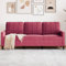 Willood 3-Sitzer-Sofa Polstersofa für Wohnzimmer, Couch Loungesofa Metallgestell, Dreisitzer Samtsofa Sitzmöbel, Modern Weinrot 180 cm Samt