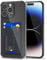 Svanove for iPhone 14 Pro Case Wallet Clear, Card Holder Case with Credit Card Slot, Thin Slim Transparent Silicone Grip Soft Rubber Protective Shockproof Airbag Bumper for Women, Black
