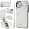 GoodcAcy Wallet Case for iPhone 13 Mini with Crossbody Lanyard Strap & Credit Card Holder for Women, PU Leather Zipper Purse Flip Folio Cover Case for iPhone 13 Mini.White