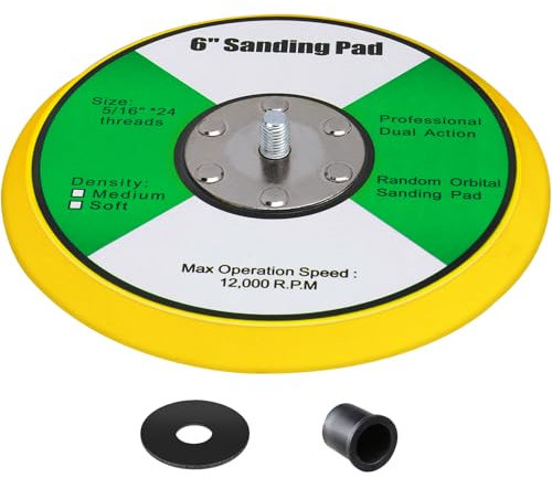 MOGRQAP Plateau de support pour ponceuse 150 mm M8 150 mm - Support de polissage - Cire - Meuleuse électrique - Outil de ponçage (150 mm jaune)
