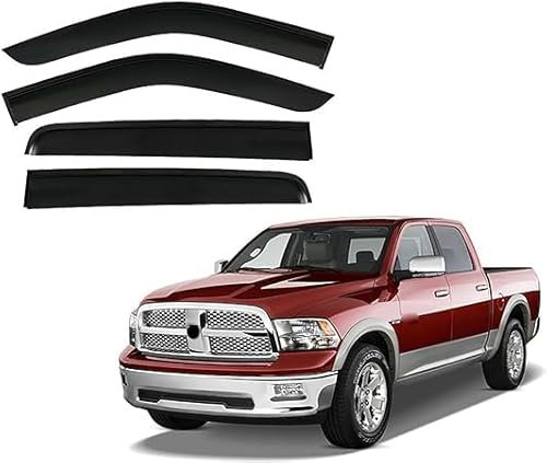 KNHCX Auto Windabweiser für Dodge RAM 1500 2009-2018,Hochwertiges Acryl Windabweisern Regenabweiser Vorne Hinten Autofenster Visier Tür Rauchabweiser Langlebig & Robust Wachen Abdeckung Zubehör