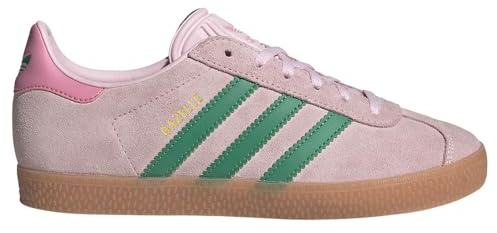 adidas Originals Gazelle Kids' Sneaker, Transparent Pink/Cut Green/Blessed Pink, 12.0 cm W
