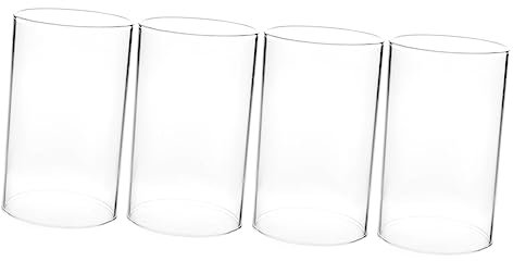 Alipis Glas Kerzenbecher Glasabdeckung Aus Klarglas Windschutz Kerzenglas 6x10cm 4 Stück Für Tischdeko Hochzeitsdeko