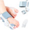Hallux Valgus Korrektur Set für Damen und Herren, Upgrade Version mit Verstellbarer Hallux Valgus Schiene und Silikon Zehenspreizer für Daumen, Reduziert Hallux Valgus Belastung für Tag und Nacht,Grau
