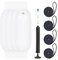 Mesle Fender Boot Dura 4er Set mit Leine & Pumpe, ø 11 cm | 40 cm lang, Langfender aufblasbar, Bootsfender, Fender Schiff Yacht Schlauchboot