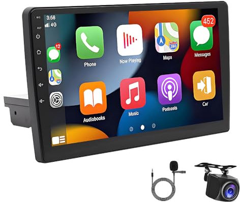 10Inch Android 14 Car Stereo Radio for Ford Transit Custom 2018-2023 2G+32G Car Stereo GPS Sat Navi Headunit Wired/Wireless Carplay & Android Auto FM/RDS Radio Receiver w/Rearview Camera Microphone