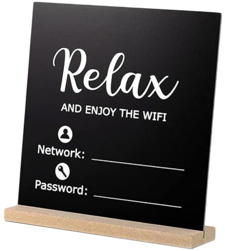 HORIALENCE Panneau Bois Wifi Avec Tableau Indicateur De Mot De Passe Pratique Pour Maison Hôtel Et Restaurant Décoration De Bureau Ou Table Indépendante