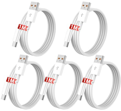 IZYUF USB A to USB C Fast Charging Cable, 5 Pack（ 1M x 5 ）