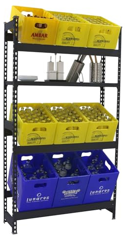 Simon Rack Getränkekistenregal für 9 Kisten, 1000x1000x300 mm, Anthrazit, Freistehendes Metallregal für Wasserkisten, Bierkisten oder Getränkekisten, Für Küche, Garage oder Keller