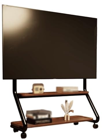 32-100IN Support TV sur Pied avec roulettes Acier Laminé À Froid | Support pour Écran avec Panneau Perforé et Accessoires Inclus Chariot TV pour Salon, Bureau, École(Black,32-65IN)