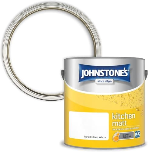 AXpower Inspirational Technology Empowering People Kitchen Matt Emulsion Paint 2.5L – Pure Brilliant White | Grease & Moisture Resistant, Washable Finish for Kitchen Walls