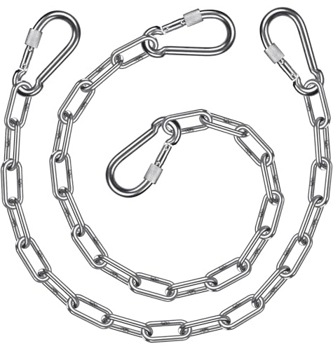 BeneLabel Schaukelketten 50cm Hängesessel Verlängerung Befestigung | Hängematte Gliederkette Baumbefestigung Sacksack Balken Aufhängung,Verstellbar,454kg,Φ5mm,Karabinerhaken,Edelstahl
