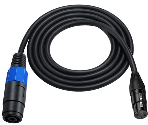 ZRUIDA Speakon to XLR Speaker Cable,XLR 3 Pin Female to Speakon Female Speaker Audio Adapter for DJ/PA Speaker Cord with Twist Lock (Speakon to XLR female 3M/10Feet)