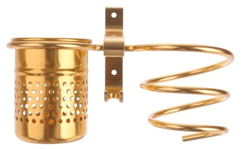 Wandhalterung Modernes Goldene aus Aluminium, für Haartrockner Badezimmer | 1 Satz Aufhängehaken, Glatte Oberfläche, für Föhn und Kamm, Ordentlich im Bad, Modern Gestaltet