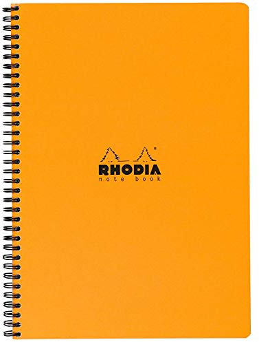 RHODIA 193108C - Quaderno a spirale (rilegatura integrale) Notebook Orange - A4+ 22,5 x 29,7 cm - a righe - 160 pag. staccabili - Carta Clairefontaine 80g/m² -Carta trattata morbida e resistente