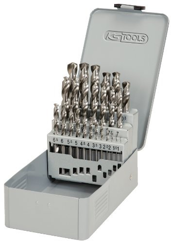KS TOOLS 330.2613 - Coffret de 25 Forets HSS-G Meulés, Ø1,0-13,0 mm - Outillage Mécanique et Industrie - Outils et Accessoires de Perçage - Angle de Pointe de 118° et Dureté Jusqu’à 900 N/mm2. Gris