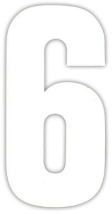 Wheelie Bin numbers White 6