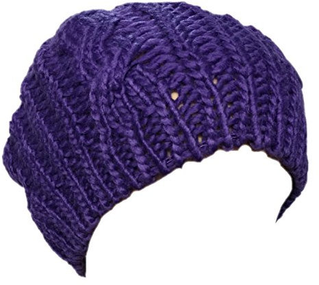 Boolavard TM Neuheiten Lady Winter warme Strick Crochet Slouch Baggy Beret Beanie 5 Farben upick (Lila)