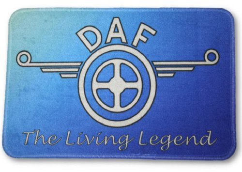 Fußmatte mit Logo DAF Legend, 60x40cm Waschbar Feines Velours Universell einsetzbar | LKW-Fußmatte, Teppich zur Innenausstattung | Schmutzfänger für LKW, PKW und Wohnung | Universal Auto-Matte, Autofußmatte als Zubehör fürs Truck-Fahrerhaus
