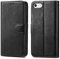 iPhone SE 5 5S Case Premium Leather Flip Wallet Case Cover Pouch For iPhone SE 5 / 5S and Screen Protector With Polishing Cloth And Stylus (Black)
