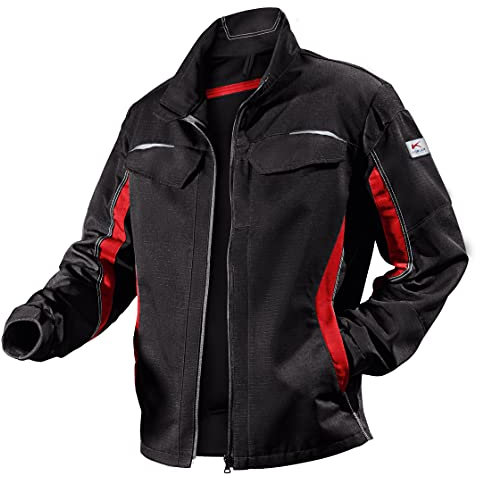 KÜBLER Workwear | PULSSCHLAG Arbeitsjacke | schwarz/mittelrot | Größe 48