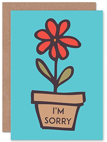 Wee Blue Coo Entschuldigung Es Tut Mir Leid Blumentopf Cartoon Süß Sorry Geburtstagskarte