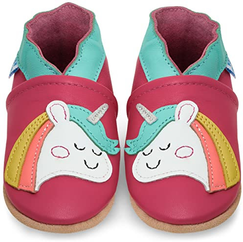 Scarpe Bimba in Morbida Pelle - Scarpe Neonata Primi Passi - Unicorno - 18-24 Mesi