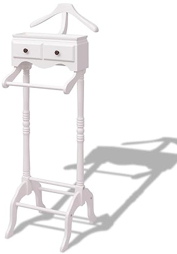 vidaXL Clothing Rack with Cabinet Wood White