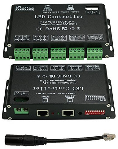 3/4/6/12/30 Kanal Decoder Controller, Glanz DMX 512-Dimmer Treiber für DC5–24 V RGB LED Lichtleiste