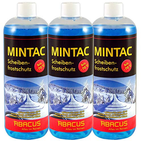 ABACUS® Scheibenfrostschutz bis -70 °C, Frostschutzmittel, Scheibenfrostschutz Konzentrat, Frostschutzmittel Scheibenwaschanlage – Scheibenfrostschutz Konzentrat 3x 1000ml (7046)