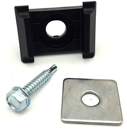 20x Auflagebock + Klemmplatte + Bohrschraube für Doppelstabmattenzaun Zaun Eck.Anthrazit 9 mm