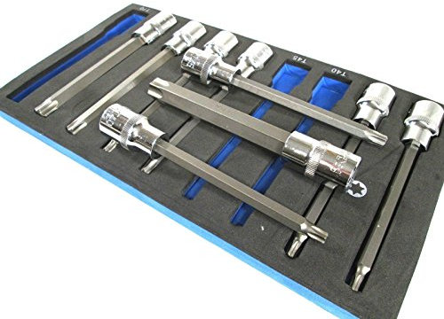 9pc 1/2 Drive Torx/Star Bit Sockets T27 - T70 Deep US Pro 3304