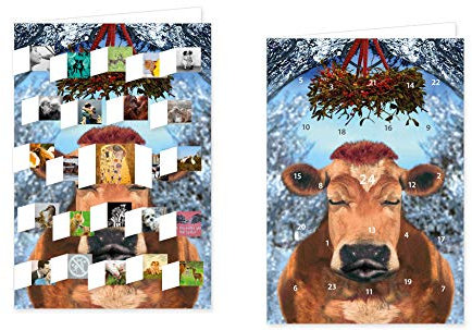 RASW102 - Der Kuss Adventskalender-Doppelkarte - 12,5 x 18,5 cm mit hochwertigem Kuvert