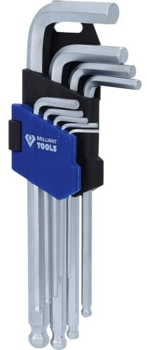 BRILLIANT TOOLS BT045009 Jeu de clés 6 pans courtes [Powered by KS TOOLS]