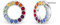 Crystalp Damen Ohrringe | Ear-rings Chakra Ring | silberner Ohrstecker Set runde Form mit Kristallen in sieben Chakra Farben | Ring of Life | rhodinierter Ohrstecker | Modeschmuck Ohrringe