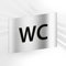 Plaque Signalétique WC Toilettes – Plaque De Porte Adhésive PVC 10 x 15 cm – 20 Couleurs Disponibles (Gris alu brillant)