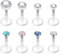 Mayhoop 8 Stk Tragus Helix Ohrpiercing Bioflex Kunststoff mit CZ 2-5mm Synthetisch Stein Labret Monroe Stecker Lippenpiercing Flexibler Ohr Tragus Helix Ohrpiercing 6mm