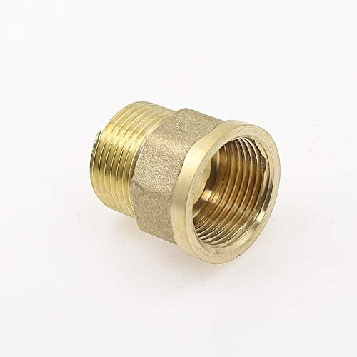 NO LOGO LSB-fittings, 1pcs Copper M/F 1/8,1/4,3/8,1/2 3/4 BSP Male to Female Threaded Brass Coupler Adapter Brass Pipe Fitting (Color : 02 M x 02 F)